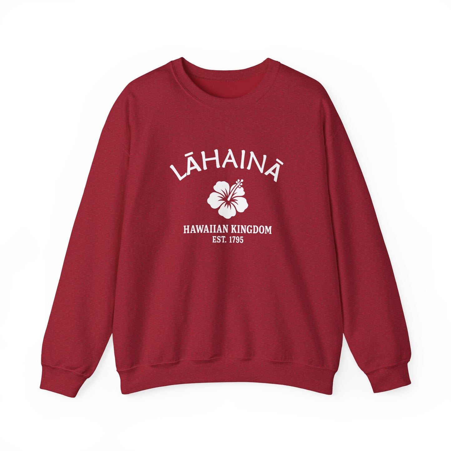Lahaina Hawaii Vintage Retro Unisex Heavy Crewneck Sweatshirt - White Logo