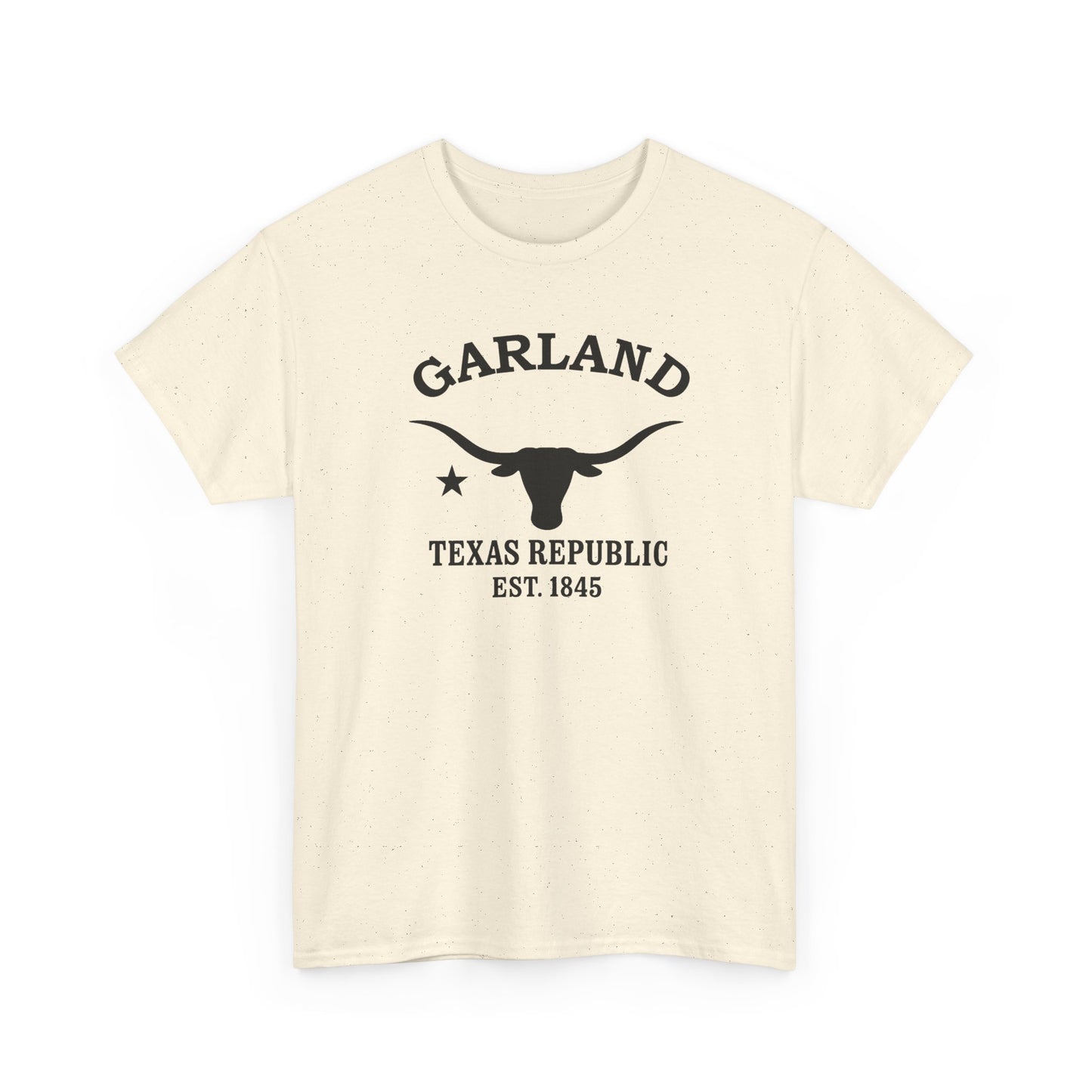 Garland Texas Vintage Retro Unisex Heavy Cotton Tee - Black Logo