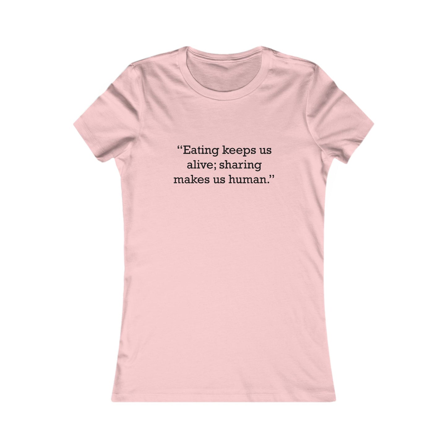 Quote 33 Eating-Keeps-Us Ringspun Cotton Fitted Vintage Retro Womens Tee - Black Logo