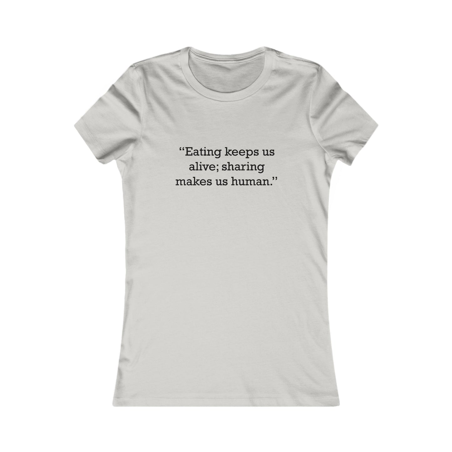 Quote 33 Eating-Keeps-Us Ringspun Cotton Fitted Vintage Retro Womens Tee - Black Logo