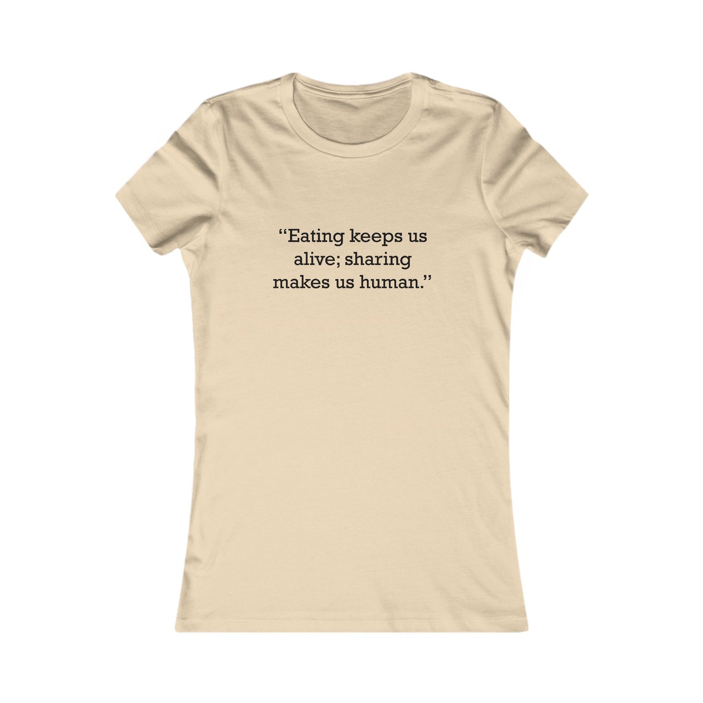 Quote 33 Eating-Keeps-Us Ringspun Cotton Fitted Vintage Retro Womens Tee - Black Logo