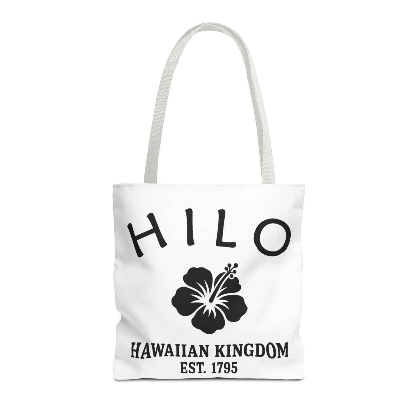 Hilo Hawaii Vintage Retro Light Canvas Tote - Black Logo
