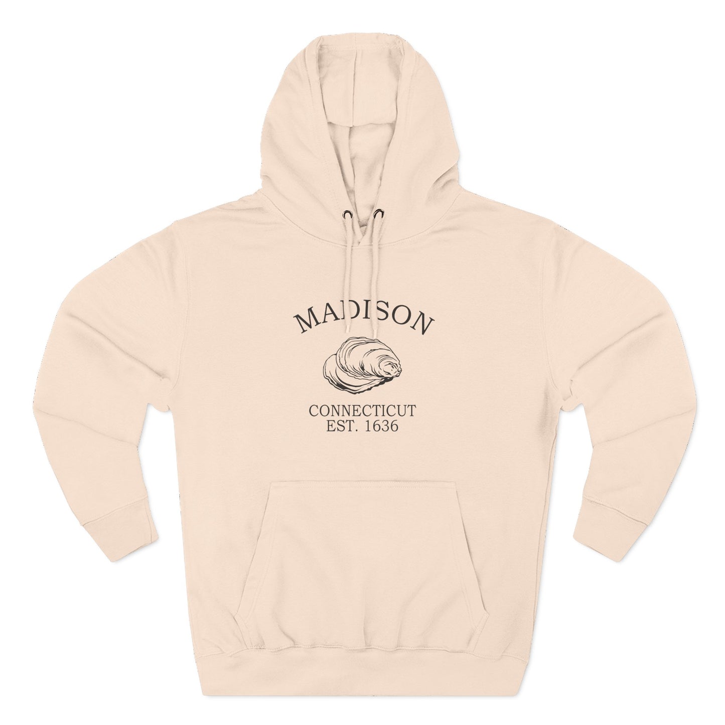 Madison Connecticut Vintage Retro Unisex Heavy Cotton Hoodie - Black Logo