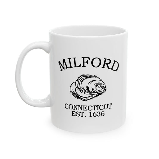Milford Connecticut Vintage Retro Ceramic Mug - Black Logo