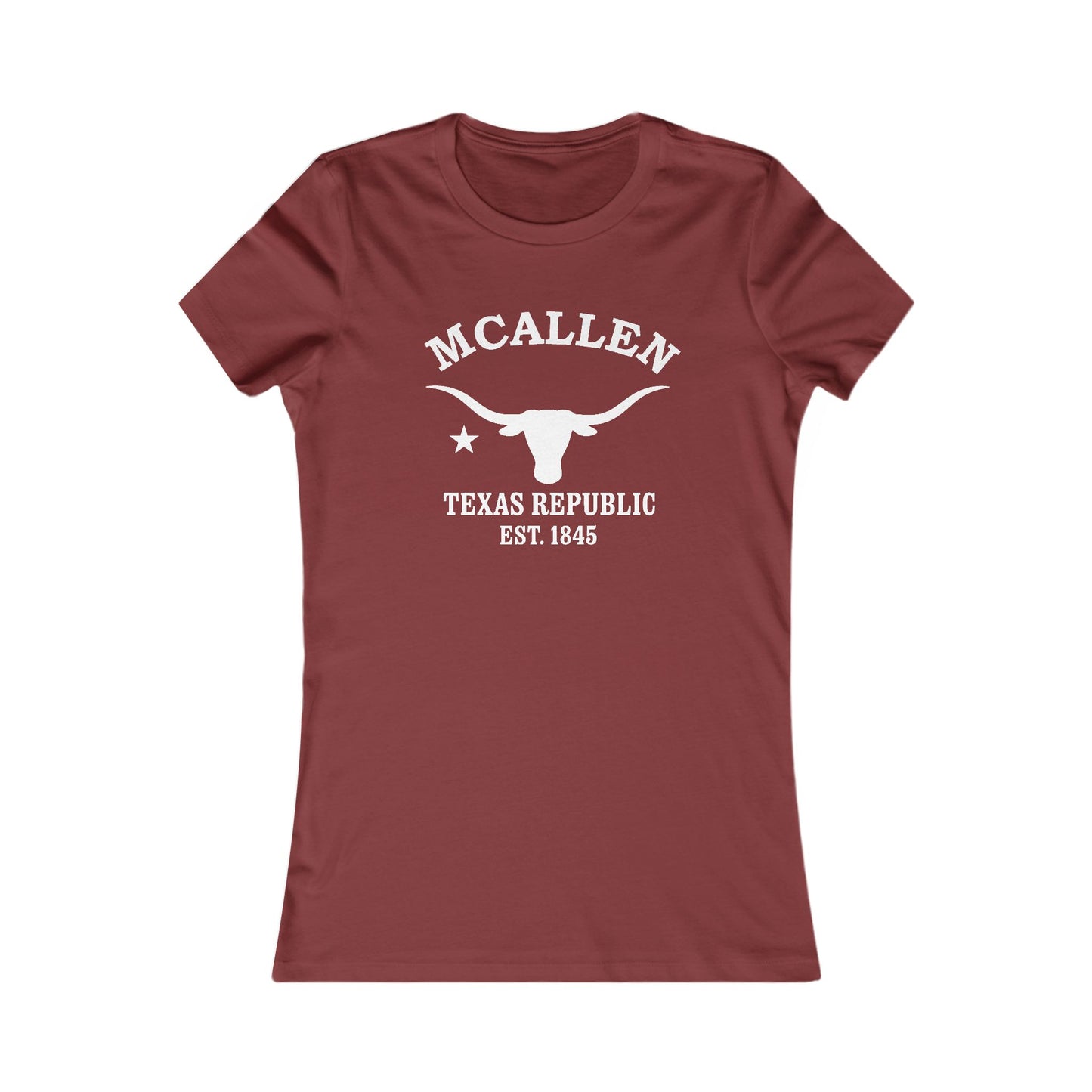 McAllen Texas Vintage Retro Womens Fitted Ringspun Cotton Tee - White Logo