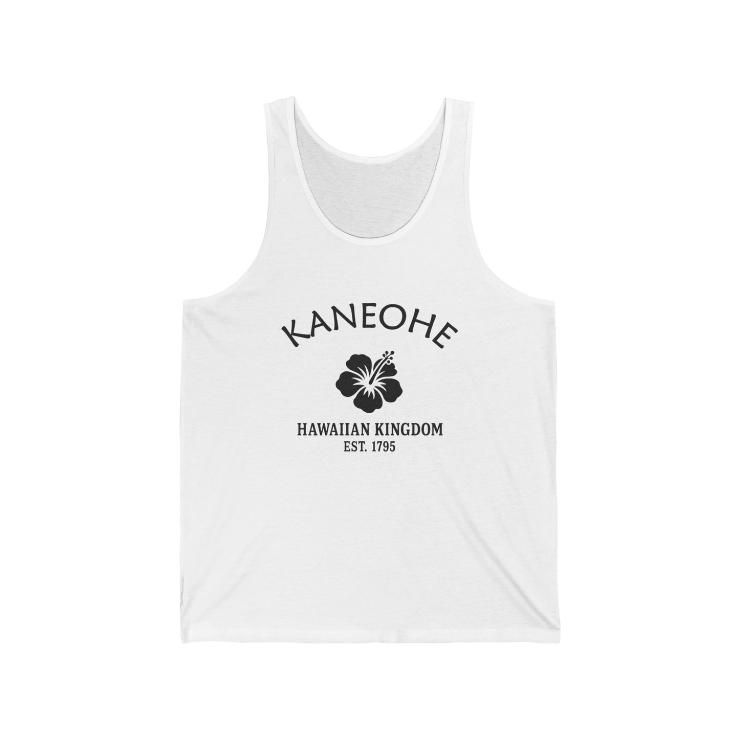 Kaneohe Hawaii Vintage Retro Unisex Cotton Jersey Tank Top - Black Logo