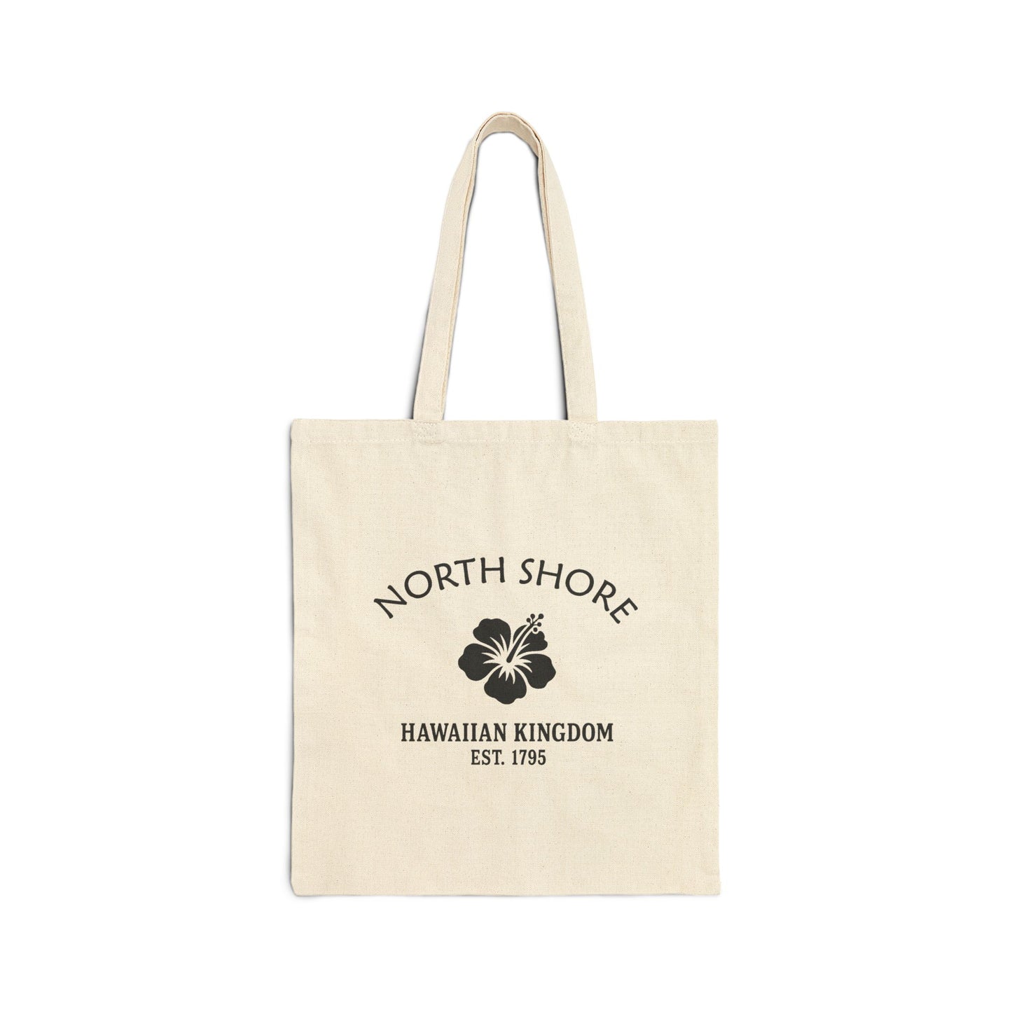 North Shore Hawaii Vintage Retro Cotton Canvas Tote Bag - Black Logo