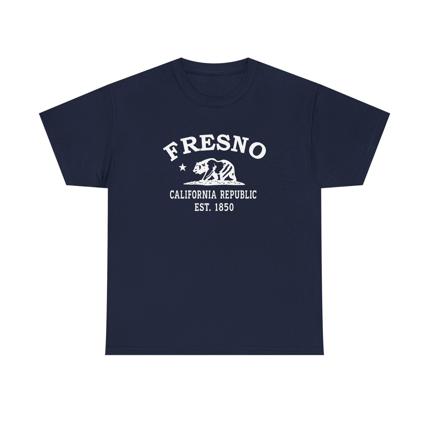 Fresno California Vintage Retro Unisex Heavy Cotton Tee - White Logo