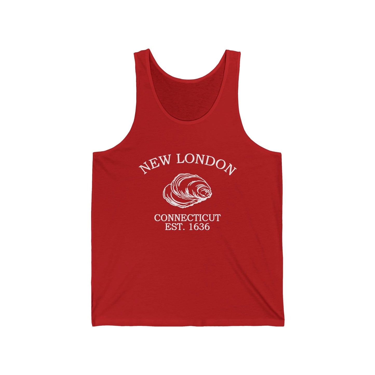 New London Connecticut Vintage Retro Unisex Cotton Jersey Tank Top - White Logo