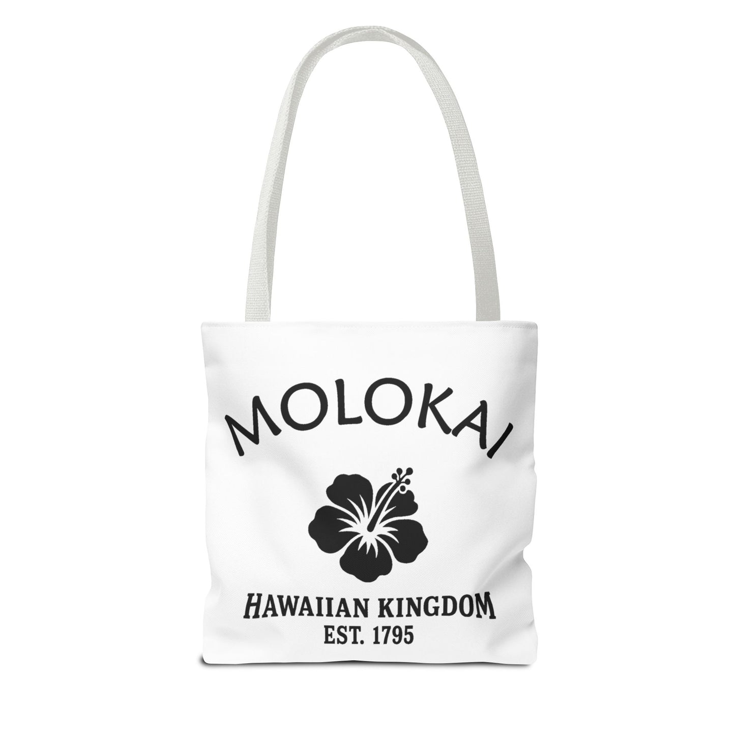 Molokai Hawaii Vintage Retro Light Canvas Tote - Black Logo