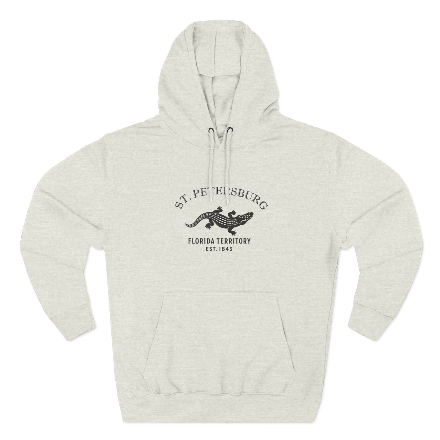St Petersburg Florida Vintage Retro Unisex Heavy Cotton Hoodie - Black Logo