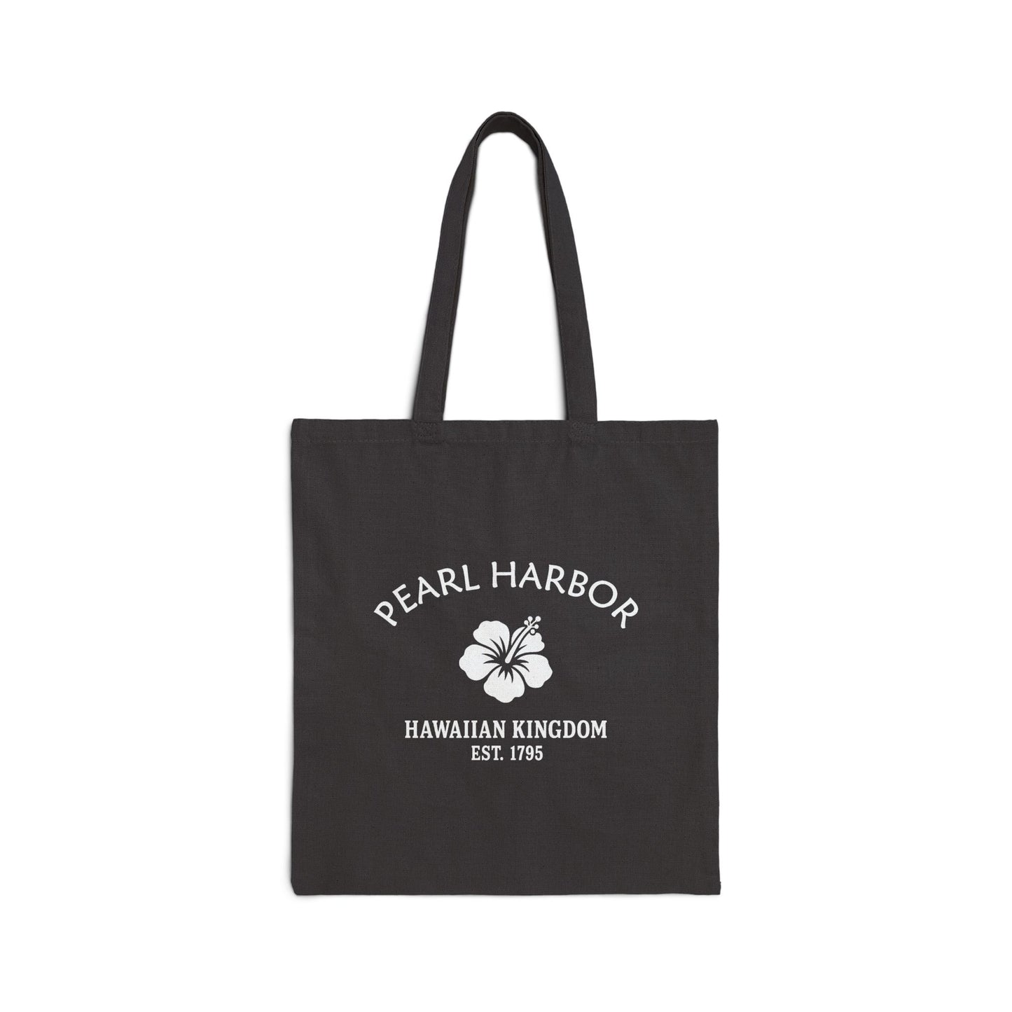 Pearl Harbor Hawaii Vintage Retro Cotton Canvas Tote Bag - White Logo