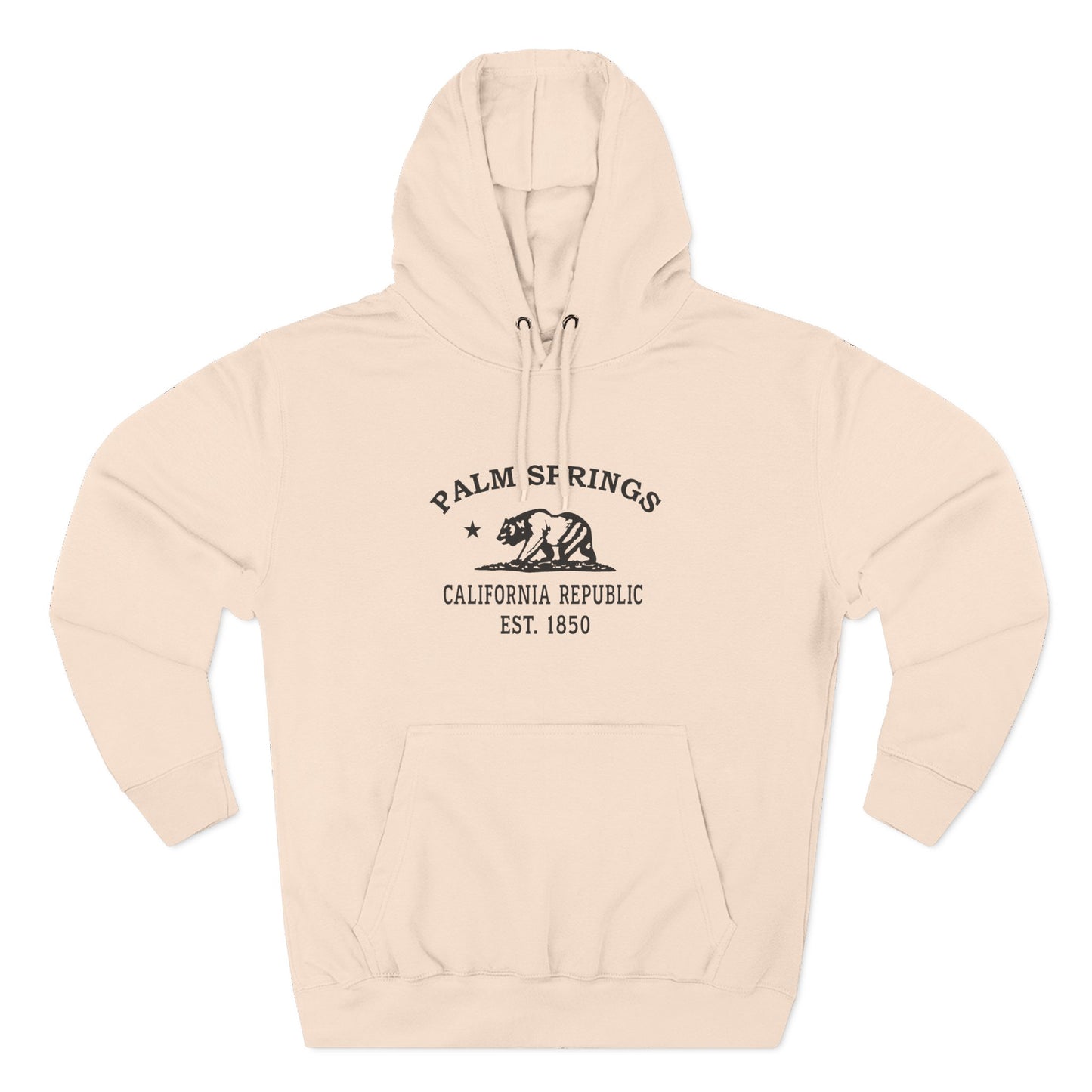 Palm Springs California Vintage Retro Unisex Heavy Cotton Hoodie - Black Logo