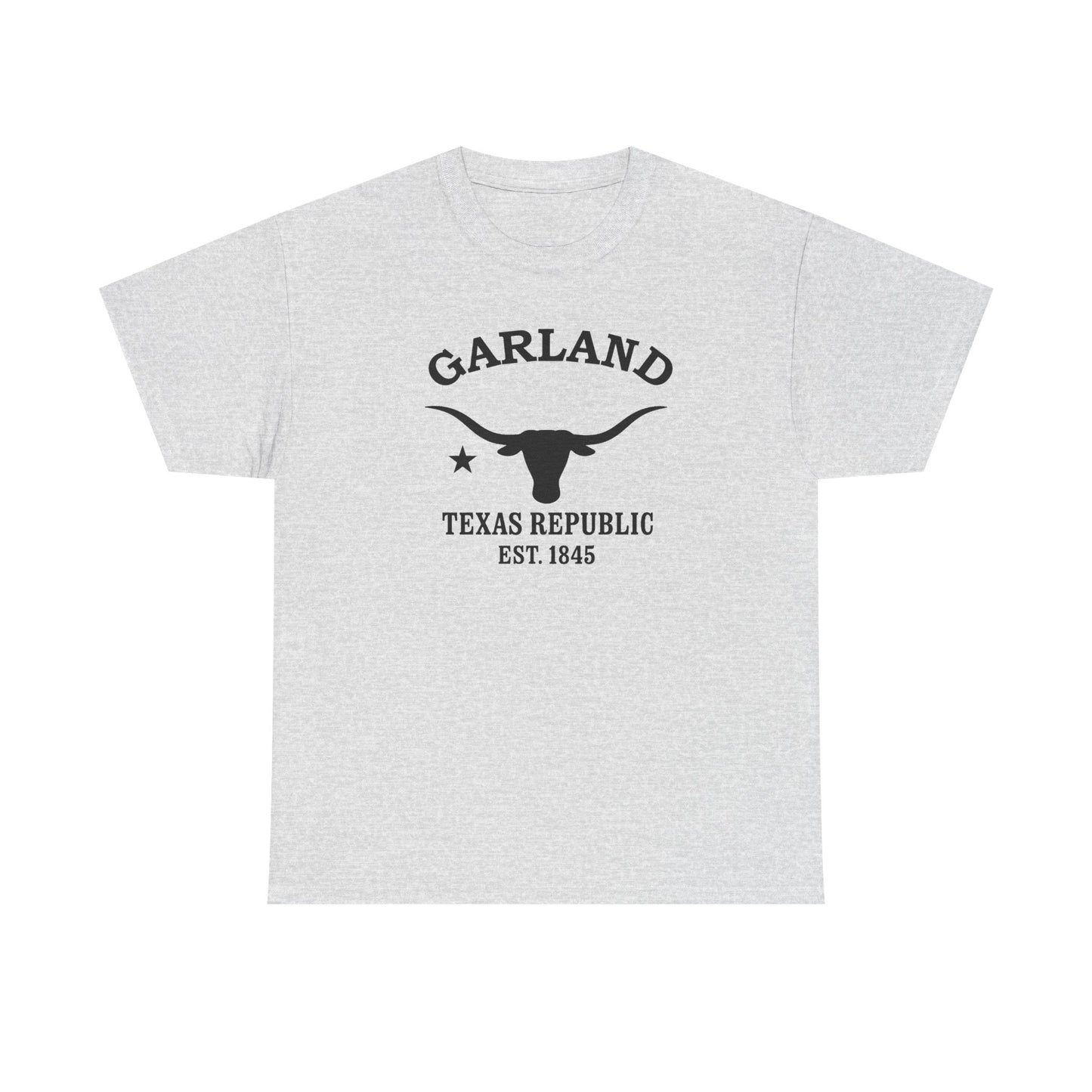 Garland Texas Vintage Retro Unisex Heavy Cotton Tee - Black Logo