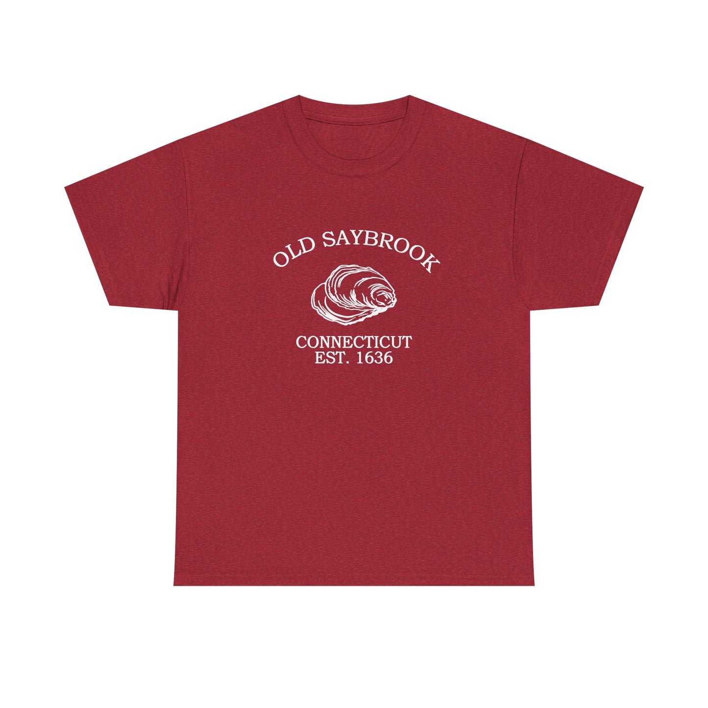 Old Saybrook Connecticut Vintage Retro Unisex Heavy Cotton Tee - White Logo