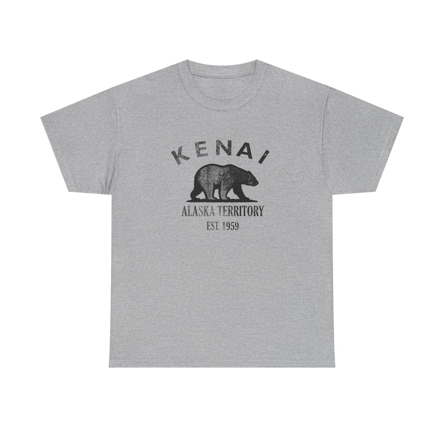 Kenai Alaska Vintage Retro Unisex Heavy Cotton Tee - Black Logo