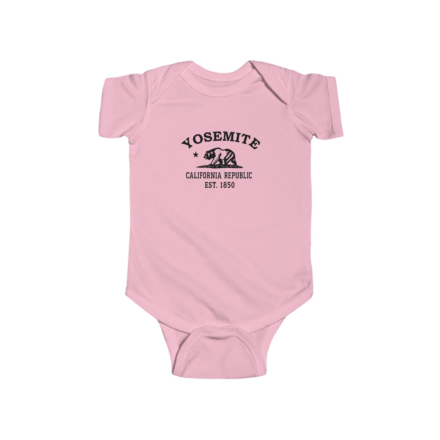 Yosemite California Vintage Retro Cotton Jersey Baby Bodysuit - Black Logo
