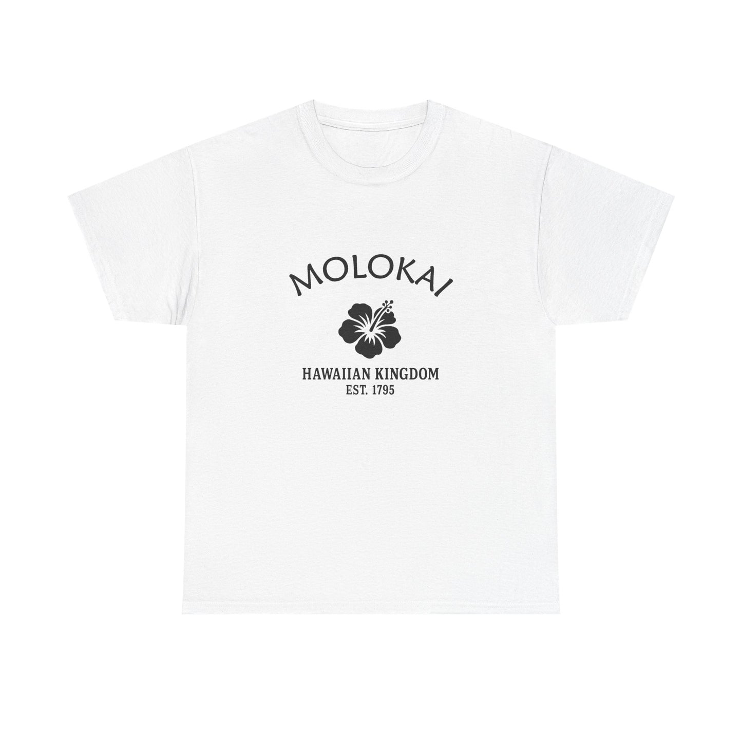 Molokai Hawaii Vintage Retro Unisex Heavy Cotton Tee - Black Logo