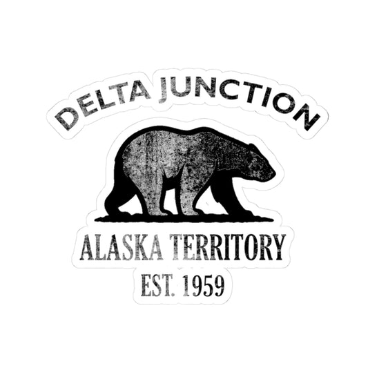 Delta Junction Alaska Vintage Retro Vinyl Sticker - Black Logo