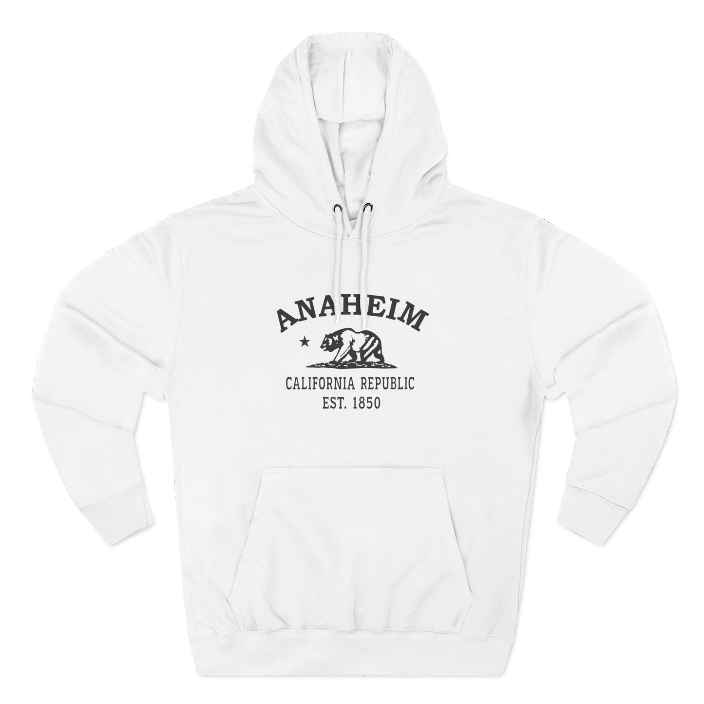 Anaheim California Vintage Retro Unisex Heavy Cotton Hoodie - Black Logo