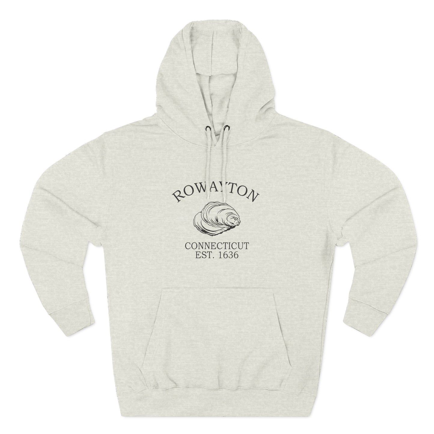Rowayton Connecticut Vintage Retro Unisex Heavy Cotton Hoodie - Black Logo