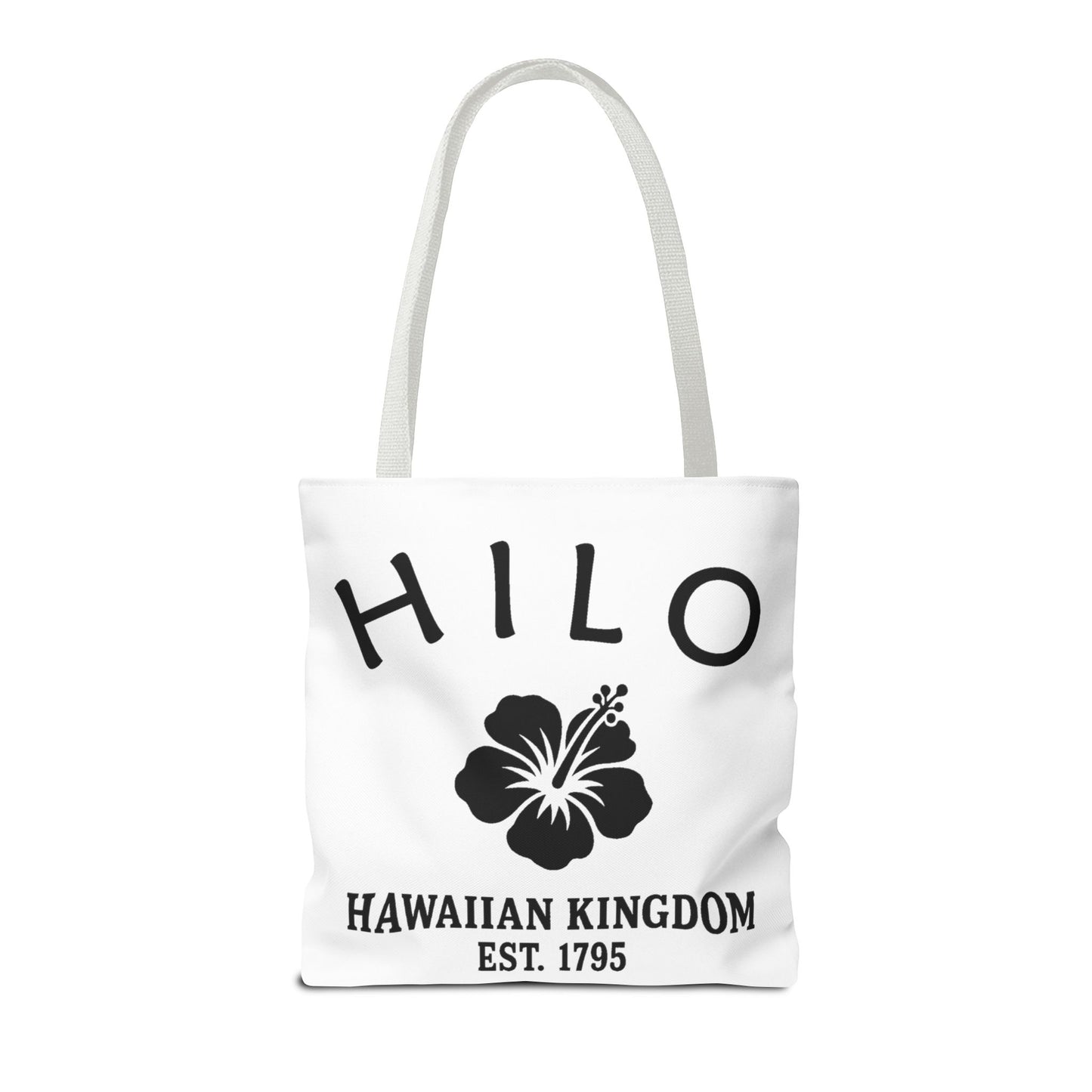 Hilo Hawaii Vintage Retro Light Canvas Tote - Black Logo