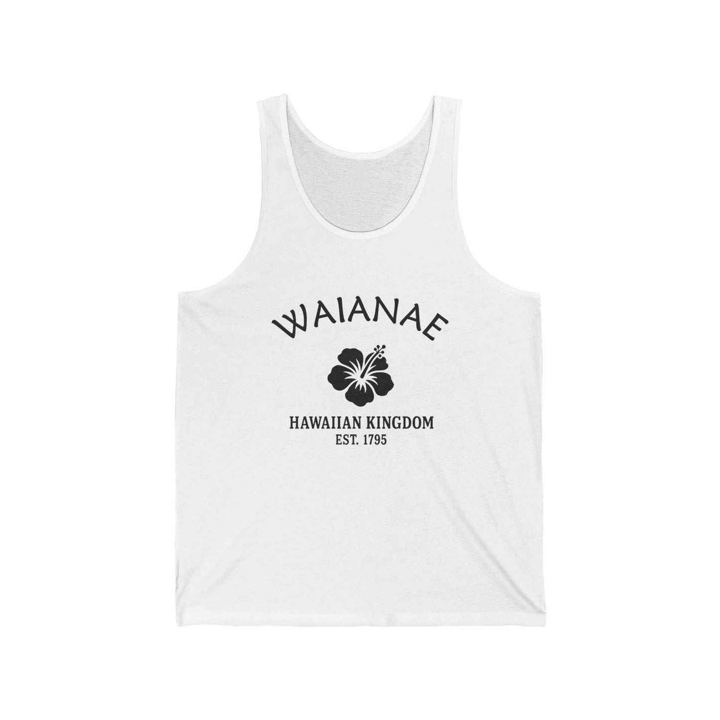 Waianae Hawaii Unisex Cotton Jersey Tank Top - Black Logo