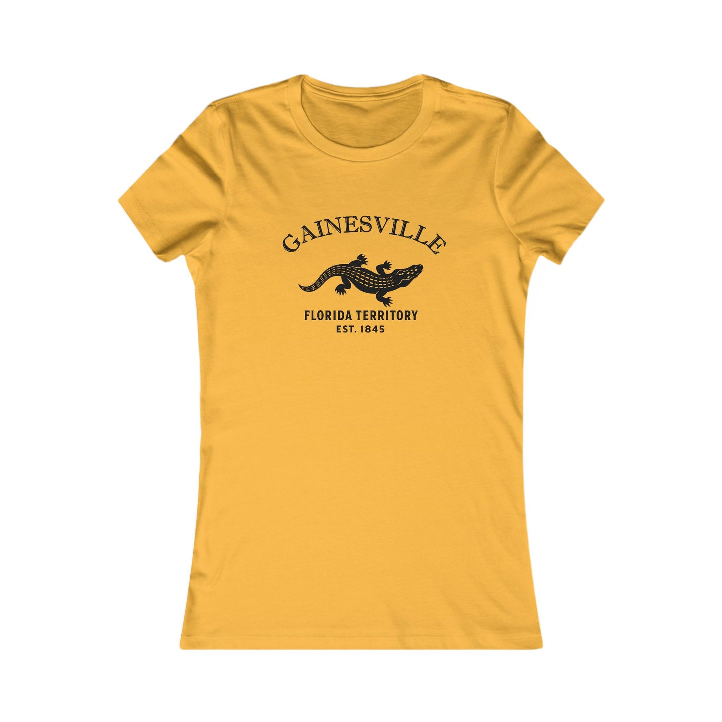 Gainesville Florida Vintage Retro Womens Fitted Ringspun Cotton Tee - Black Logo
