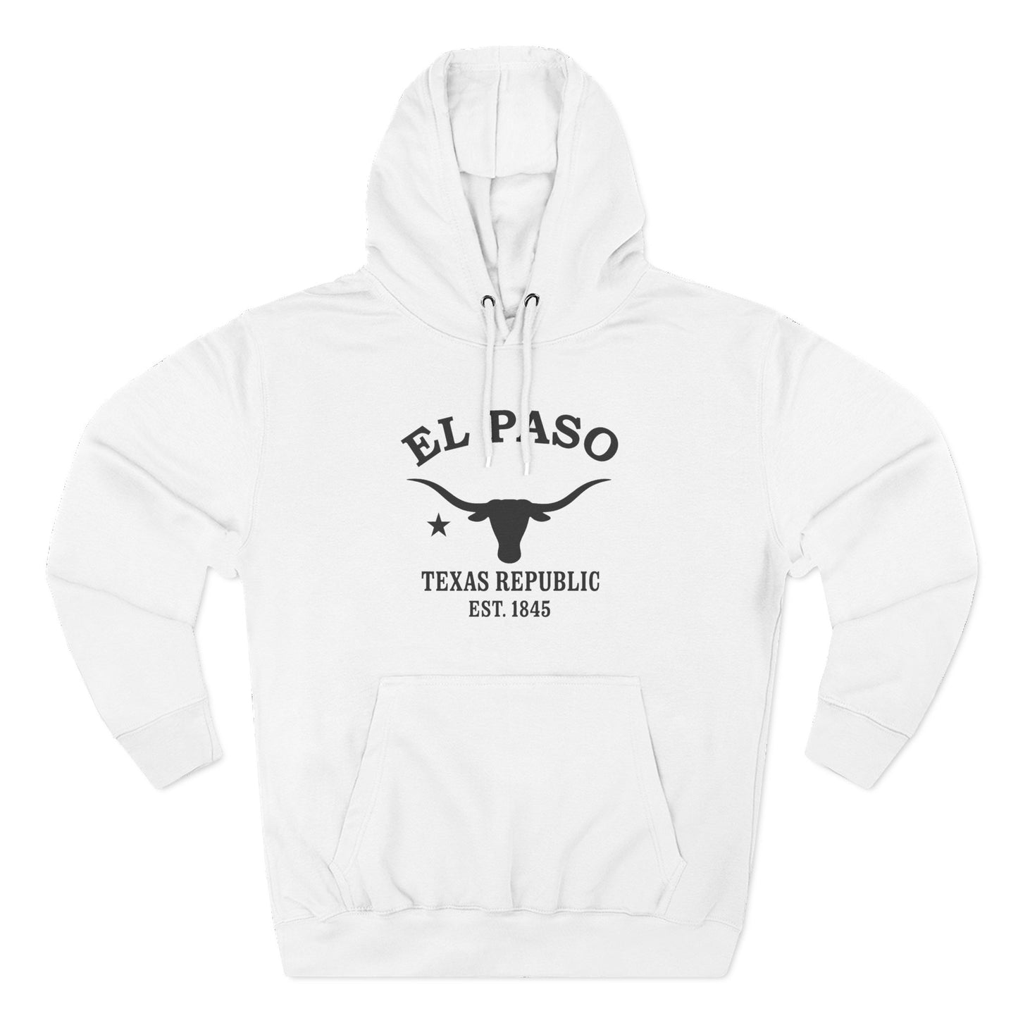 El Paso Texas Vintage Retro Unisex Heavy Cotton Hoodie - Black Logo