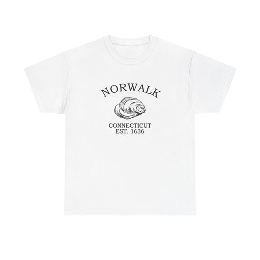 Norwalk Connecticut Vintage Retro Unisex Heavy Cotton Tee - Black Logo