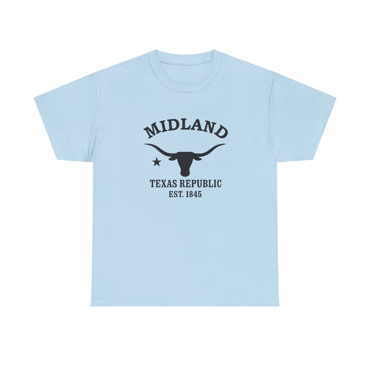Midland Texas Vintage Retro Unisex Heavy Cotton Tee - Black Logo