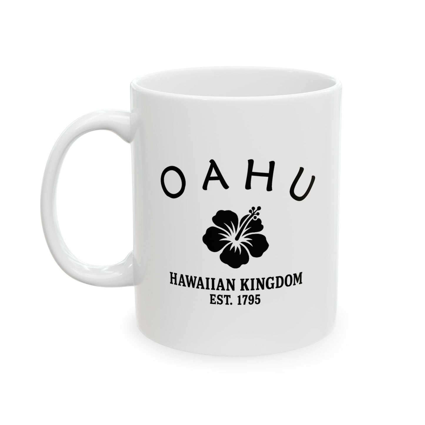 Oahu Hawaii Vintage Retro Ceramic Mug - Black Logo