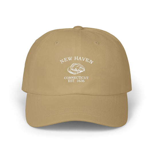 New Haven Connecticut Vintage Retro Embroidered Cotton Cap - White Logo