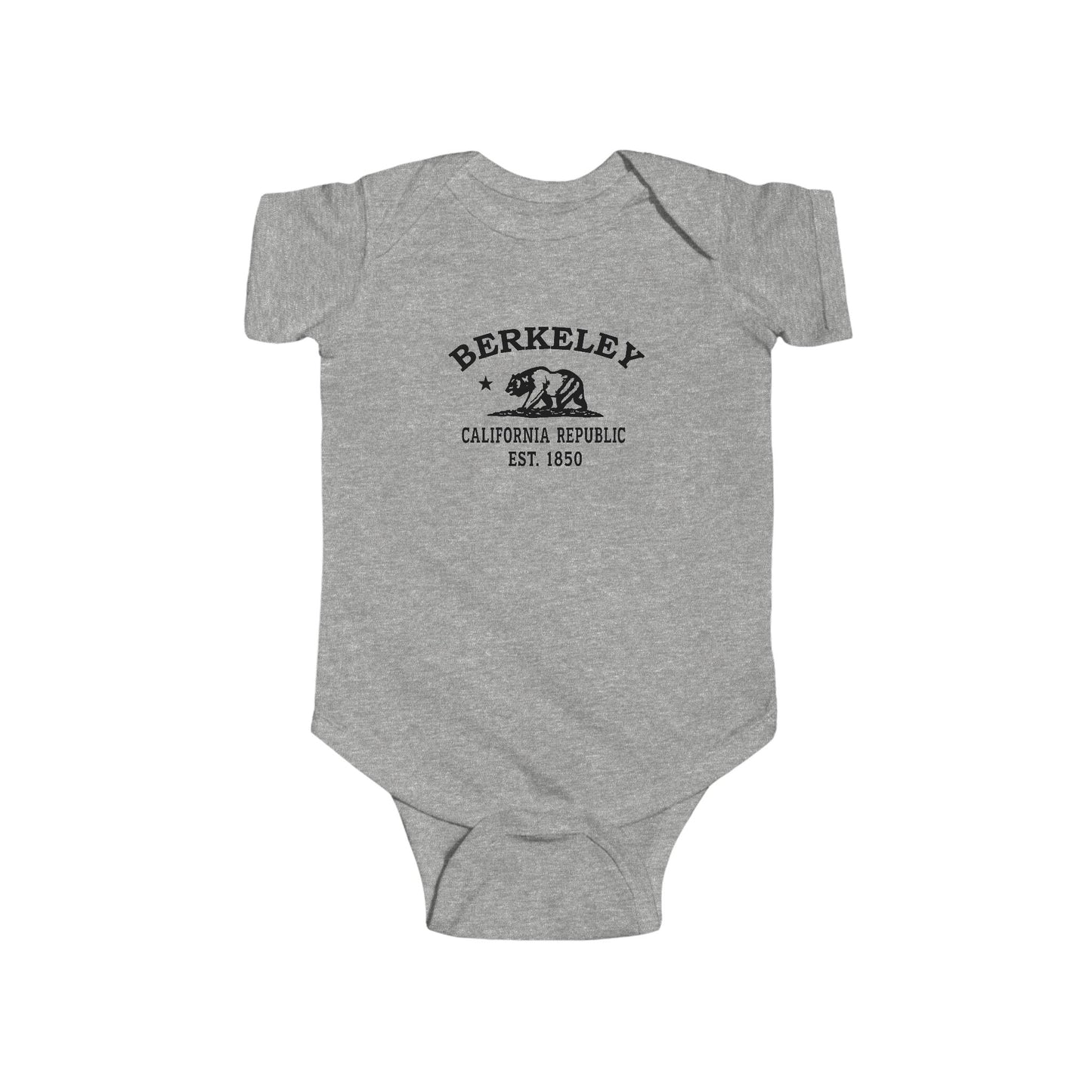 Berkeley California Vintage Retro Cotton Jersey Baby Bodysuit - Black Logo