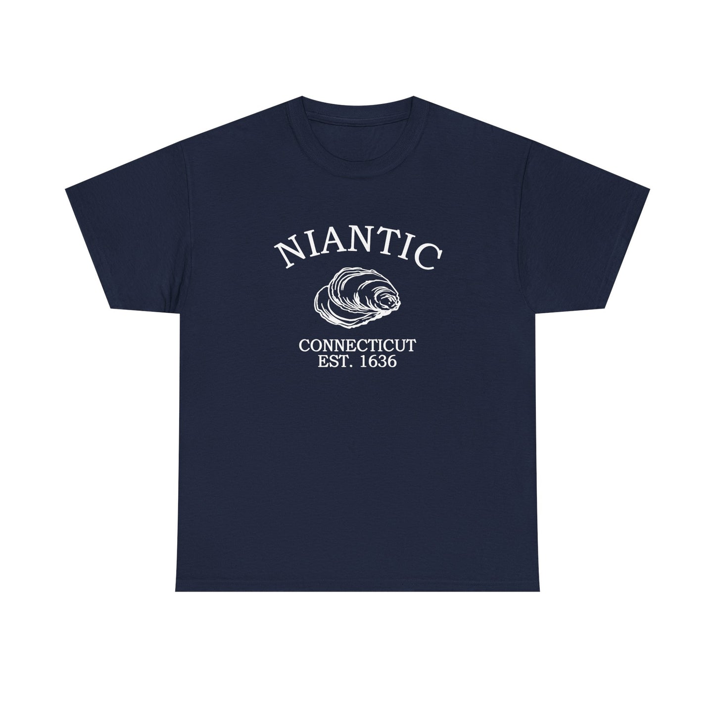 Niantic Connecticut Vintage Retro Unisex Heavy Cotton Tee - White Logo