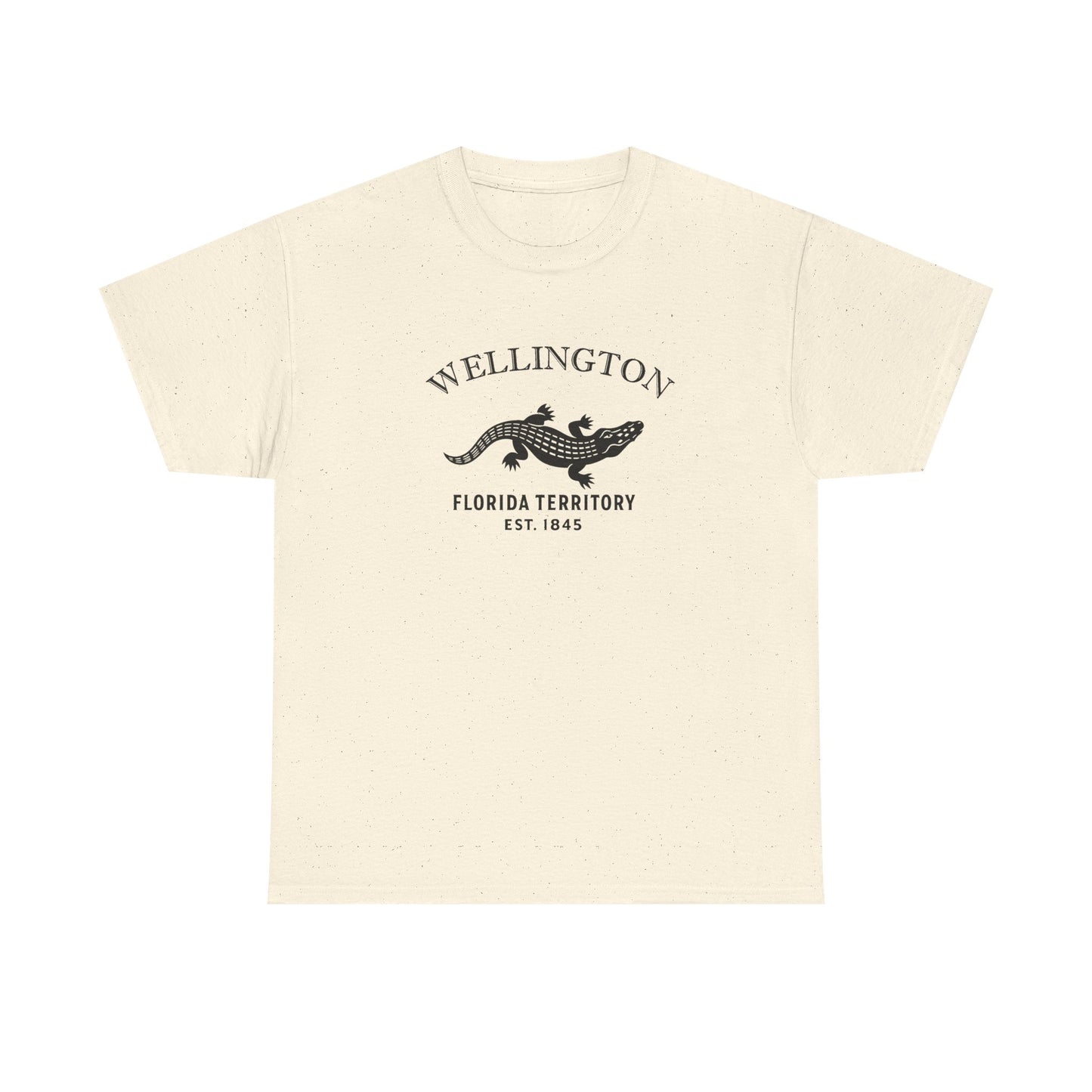 Wellington Florida Vintage Retro Unisex Heavy Cotton Tee - Black Logo
