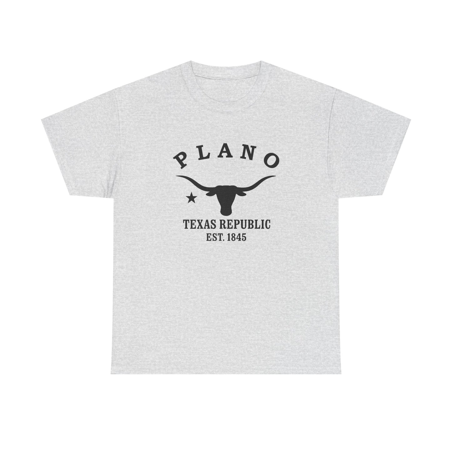 Plano Texas Vintage Retro Unisex Heavy Cotton Tee - Black Logo