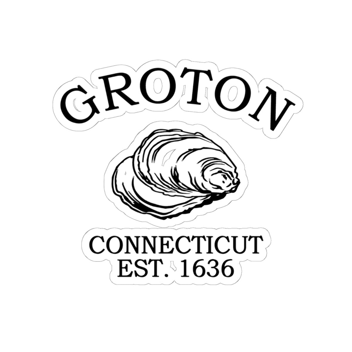 Groton Connecticut Vintage Retro Vinyl Sticker - Black Logo