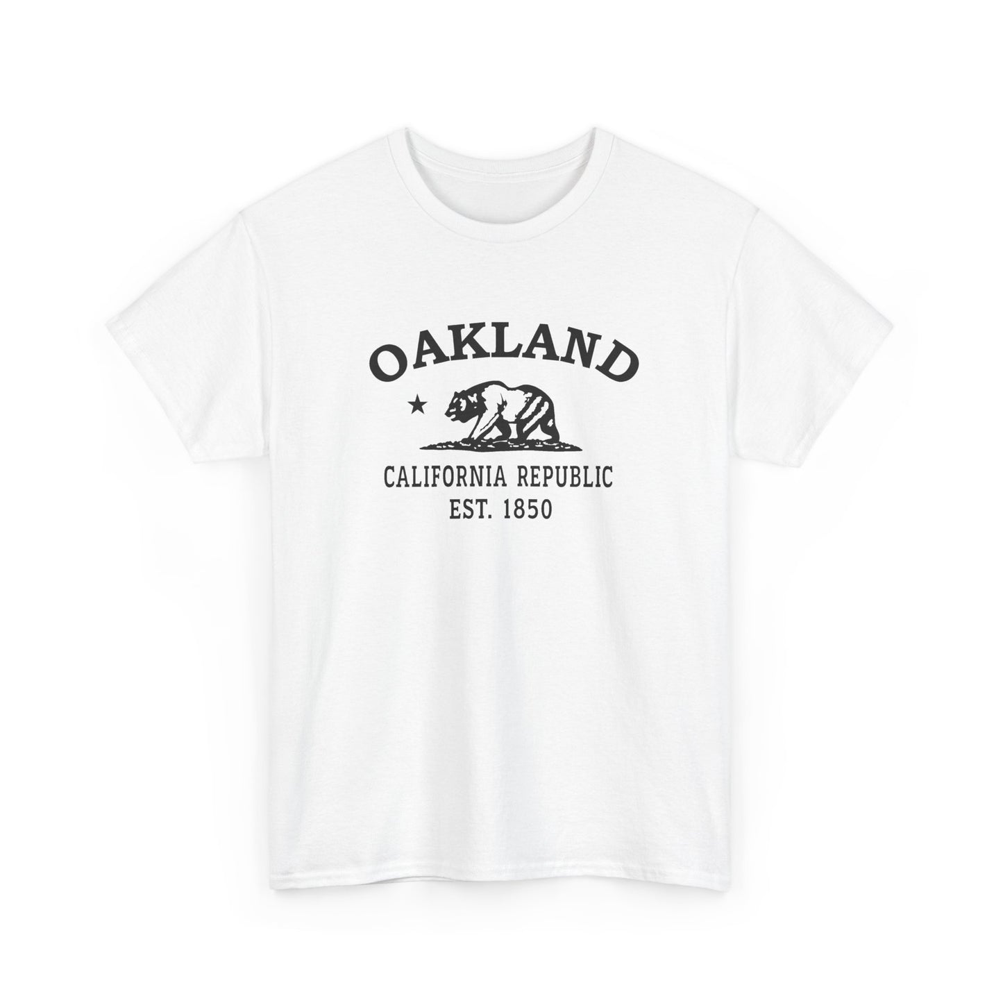 Oakland California Vintage Retro Unisex Heavy Cotton Tee - Black Logo