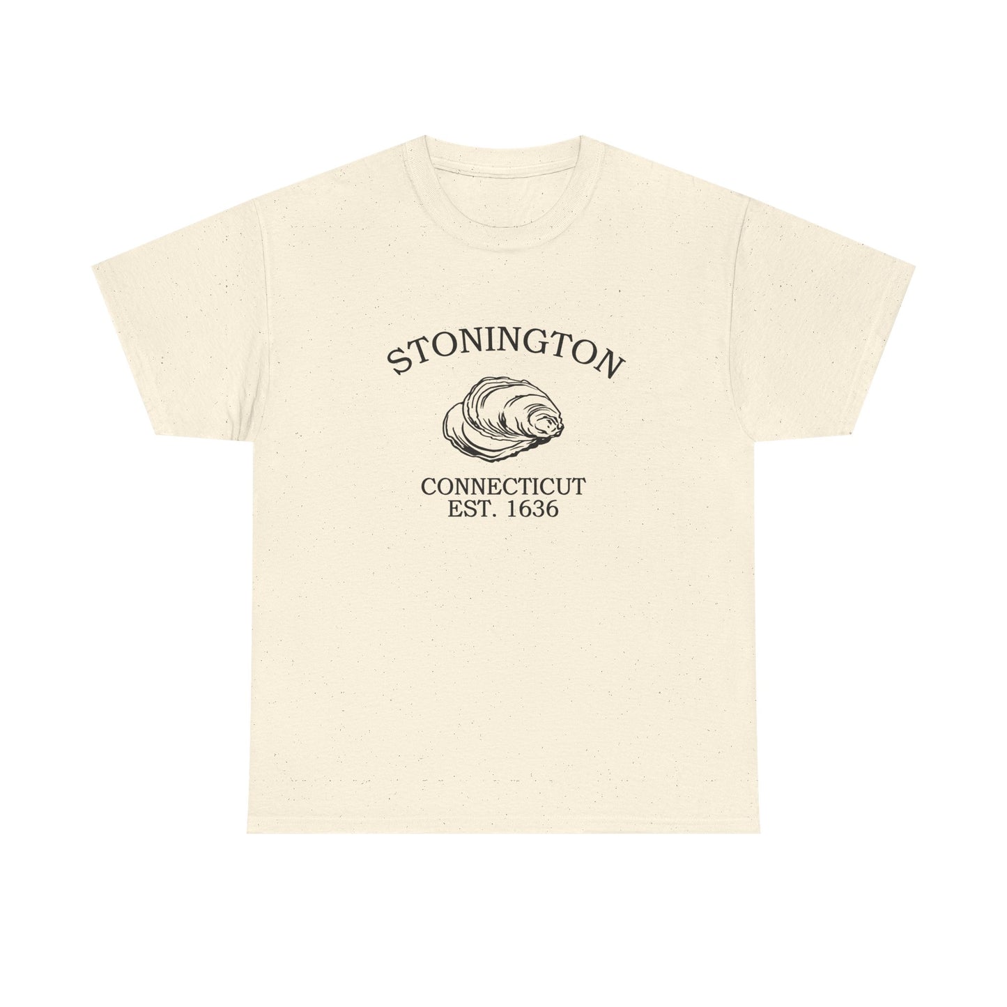 Stonington Connecticut Vintage Retro Unisex Heavy Cotton Tee - Black Logo