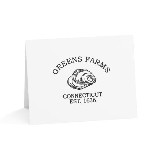 Greens Farms Connecticut Vintage Retro Thank You Card Set - Black Logo