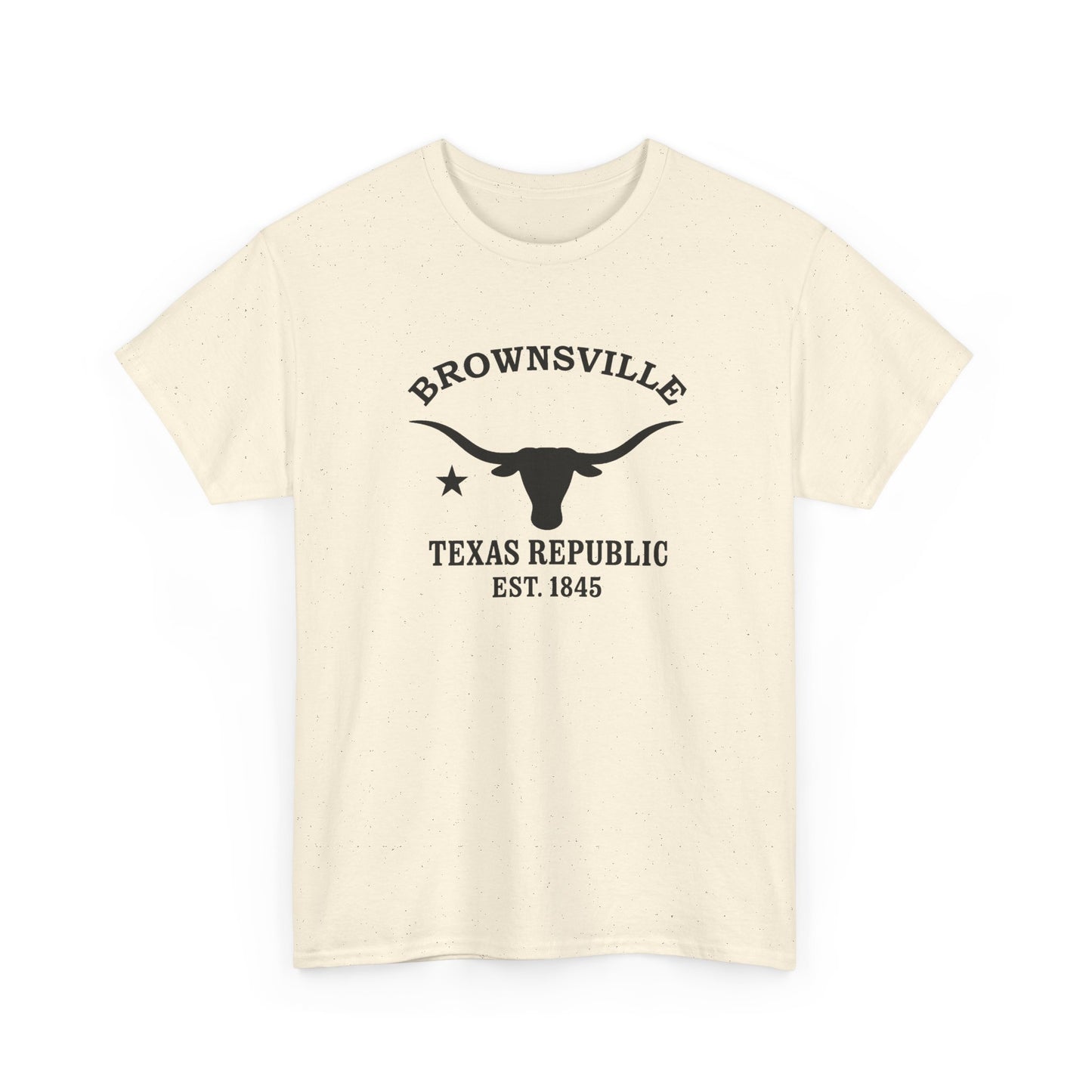 Brownsville Texas Vintage Retro Unisex Heavy Cotton Tee - Black Logo