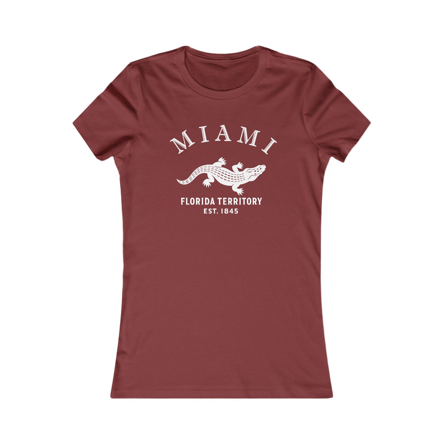 Miami Florida Vintage Retro Womens Fitted Ringspun Cotton Tee - White Logo