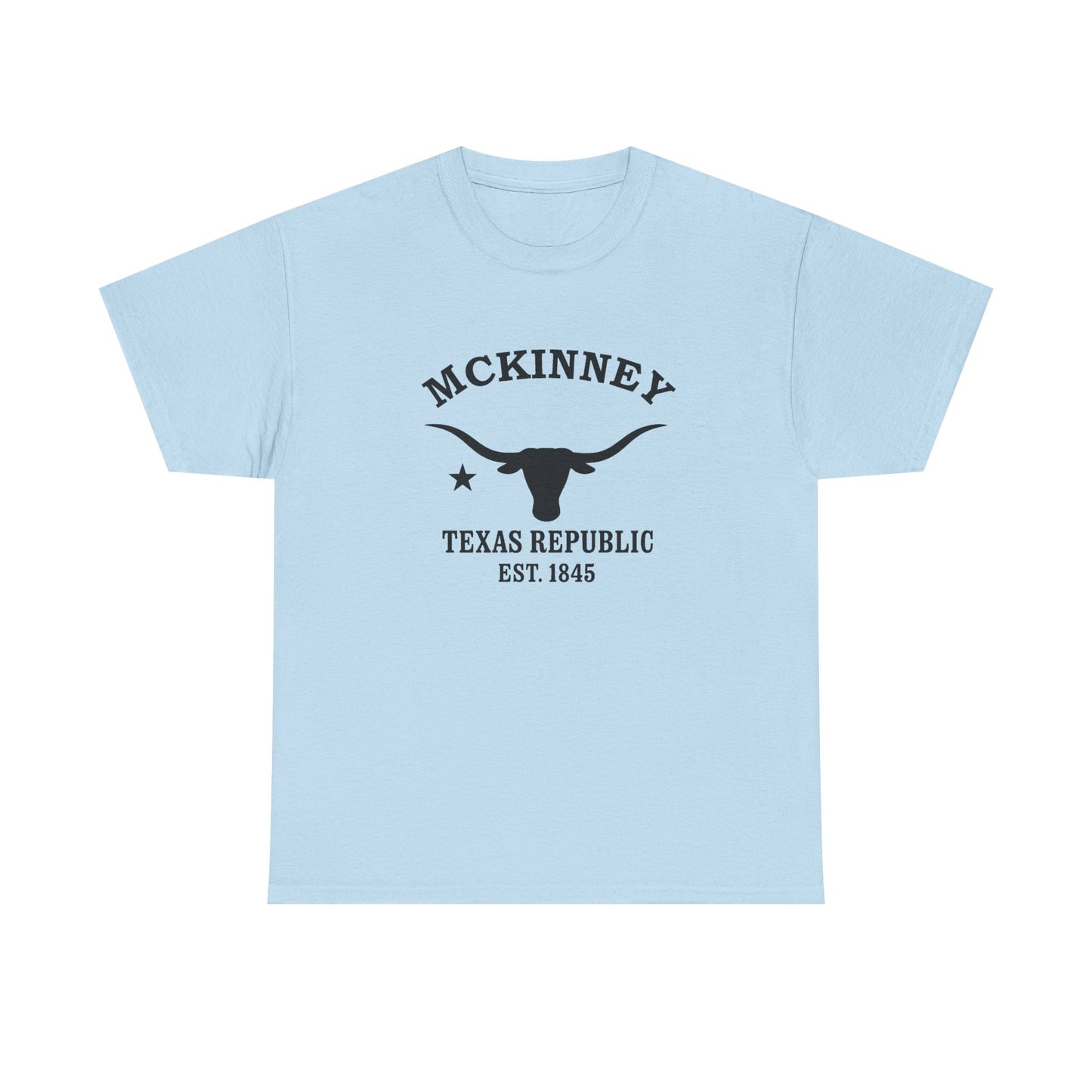 McKinney Texas Vintage Retro Unisex Heavy Cotton Tee - Black Logo