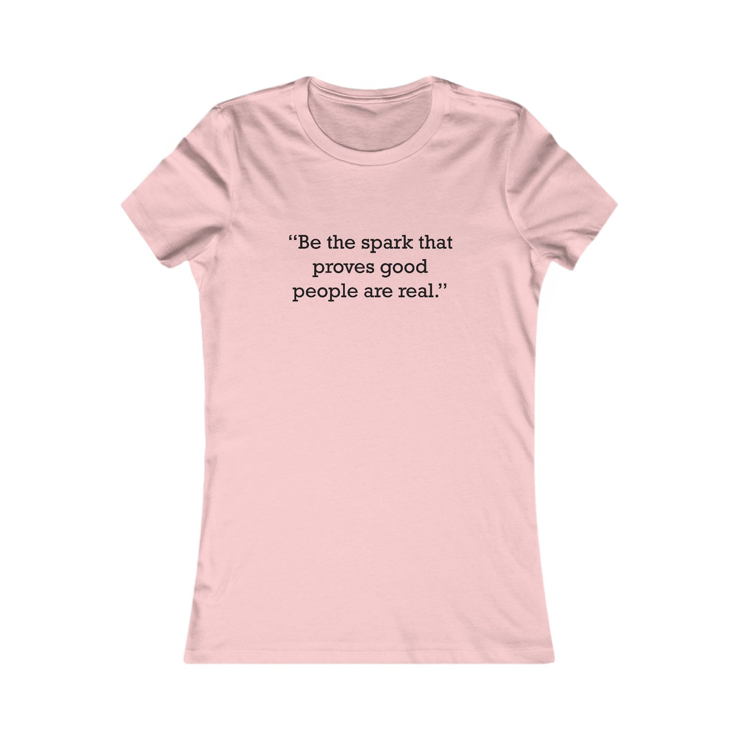 Quote 33 Be-The-Spark Ringspun Cotton Fitted Vintage Retro Womens Tee - Black Logo