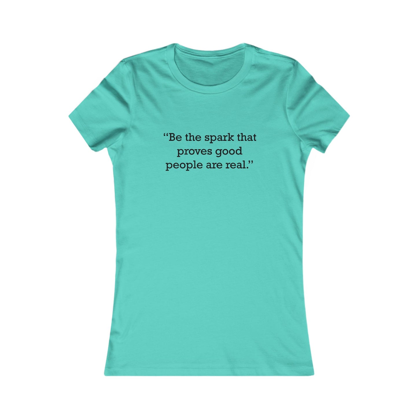 Quote 33 Be-The-Spark Ringspun Cotton Fitted Vintage Retro Womens Tee - Black Logo