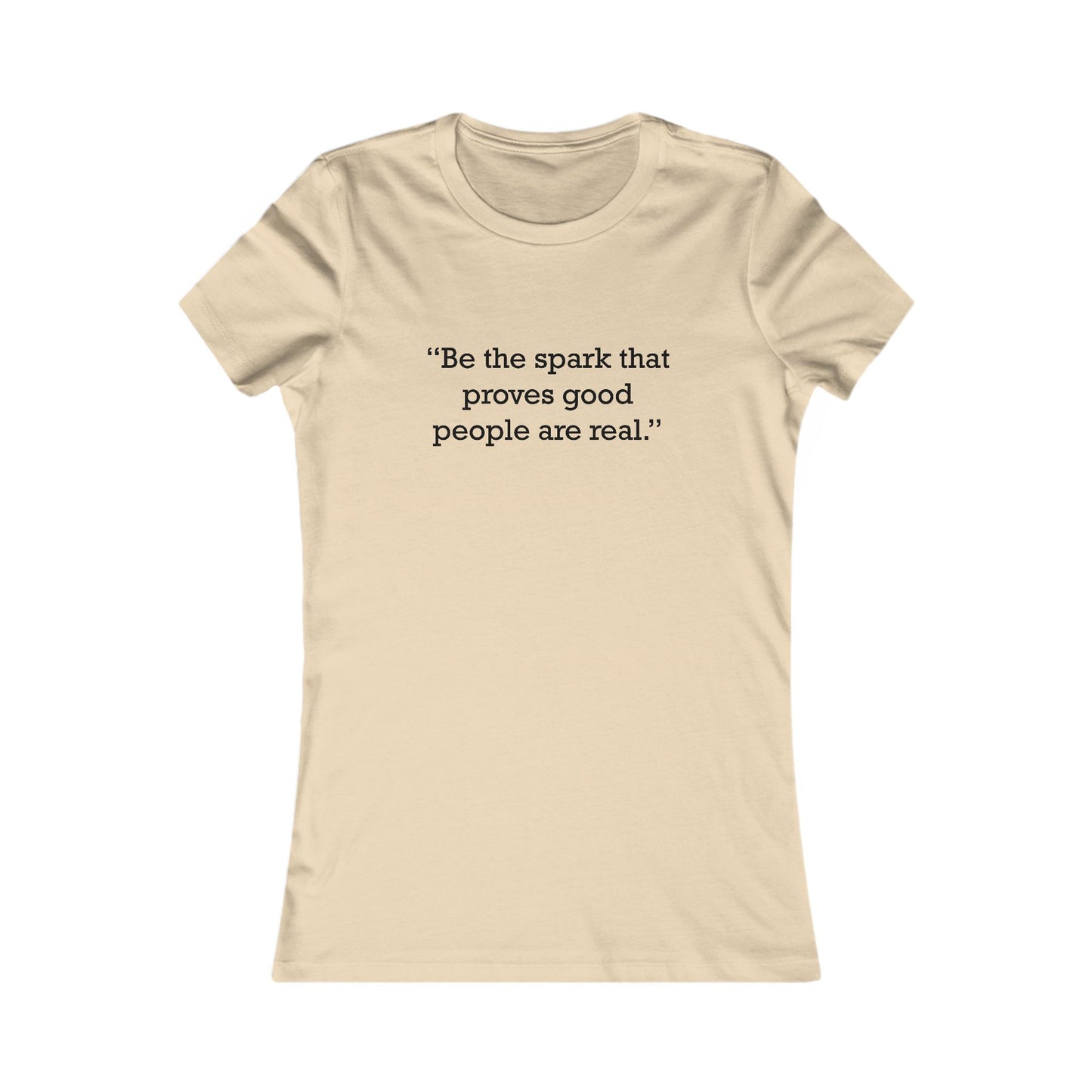Quote 33 Be-The-Spark Ringspun Cotton Fitted Vintage Retro Womens Tee - Black Logo
