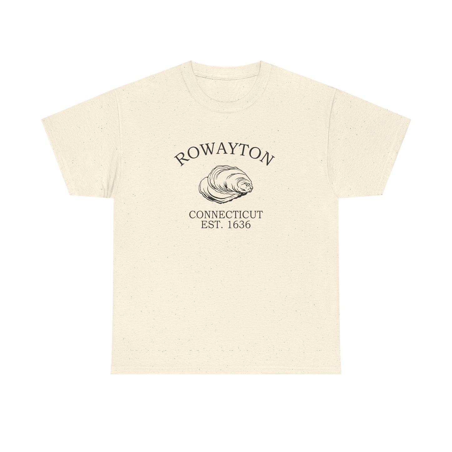 Rowayton Connecticut Vintage Retro Unisex Heavy Cotton Tee - Black Logo