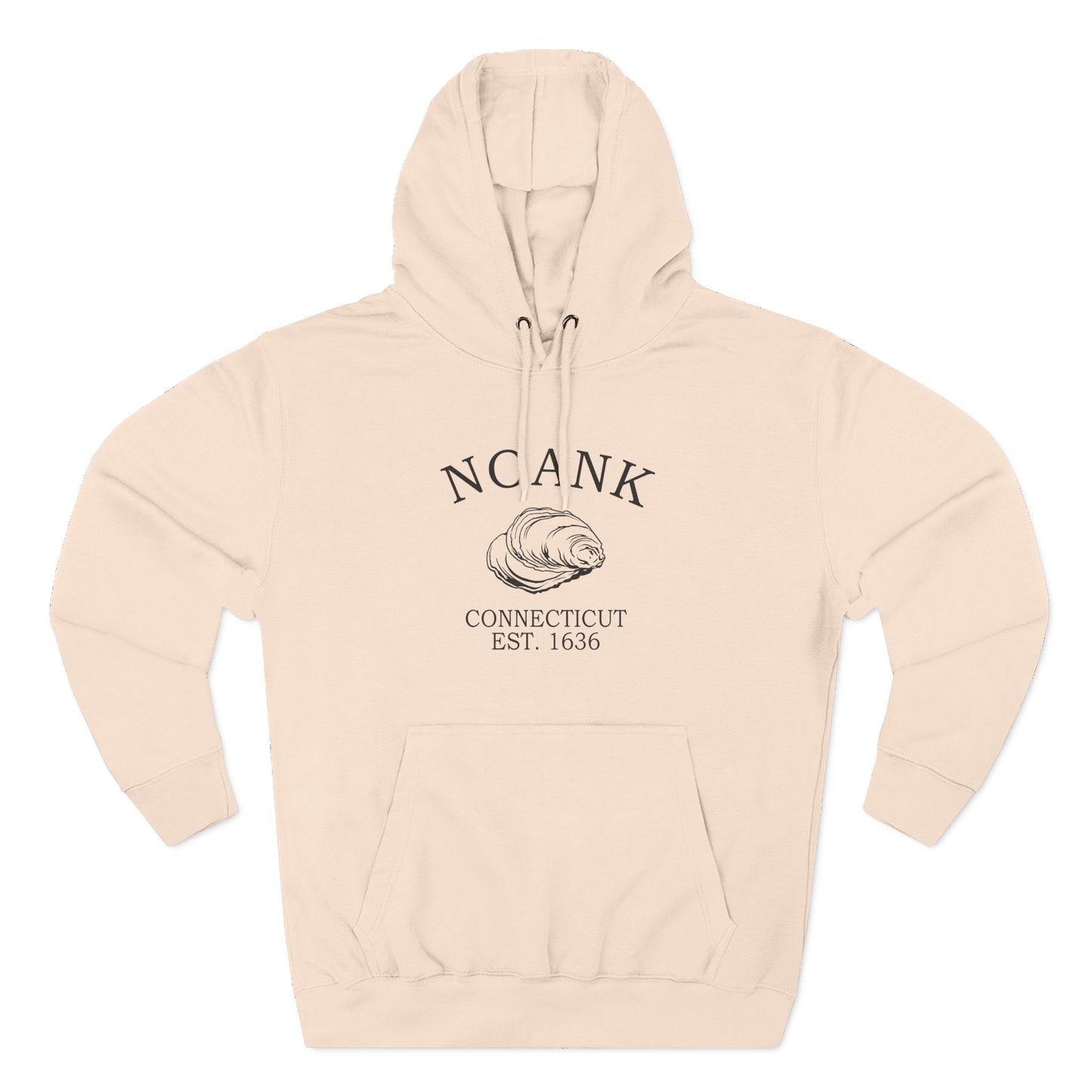 Noank Connecticut Vintage Retro Unisex Heavy Cotton Hoodie - Black Logo