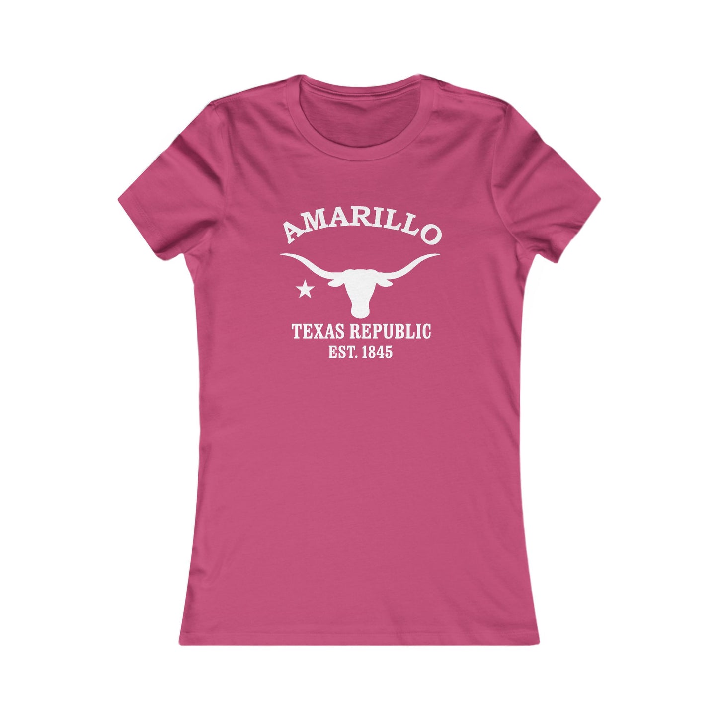 Amarillo Texas Vintage Retro Womens Fitted Ringspun Cotton Tee - White Logo